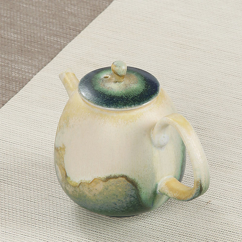Nimara Ritual Green Beige Chinese Gongfu Tea Ceramic Kung Fu Teapot 230ml