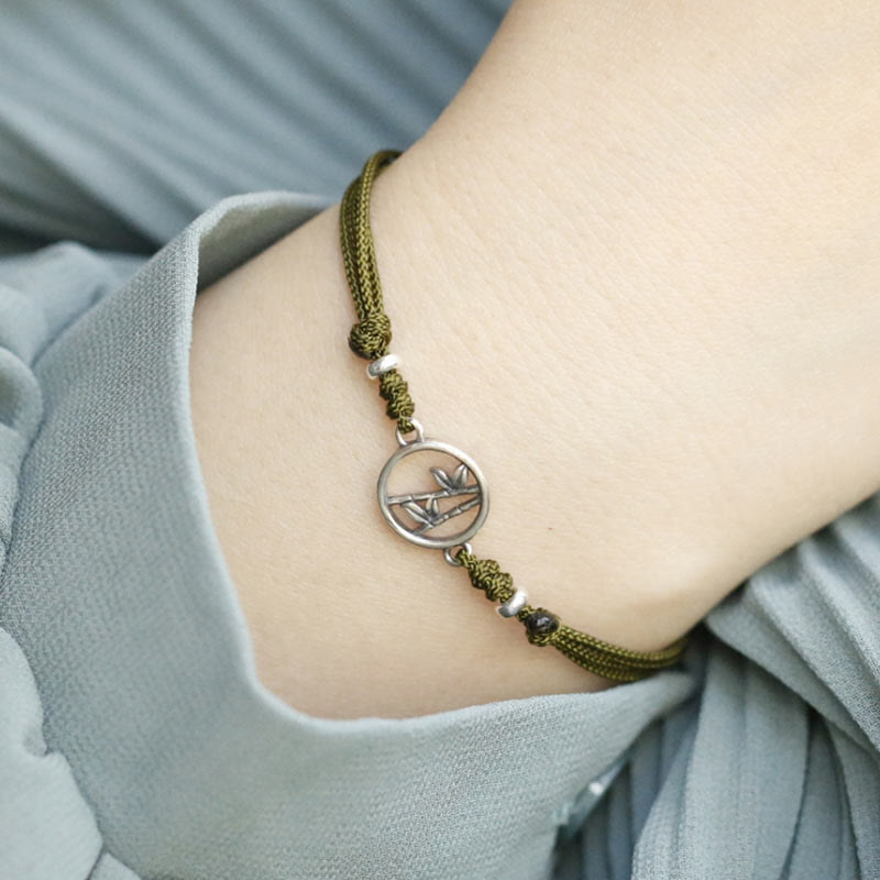 Nimara Ritual 925 Sterling Silver Bamboo Luck String Bracelet