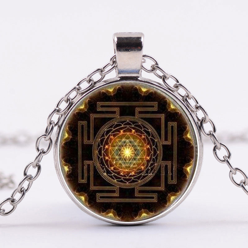 Nimara Ritual Sacred Sri Yantra Time Gemstone Necklace