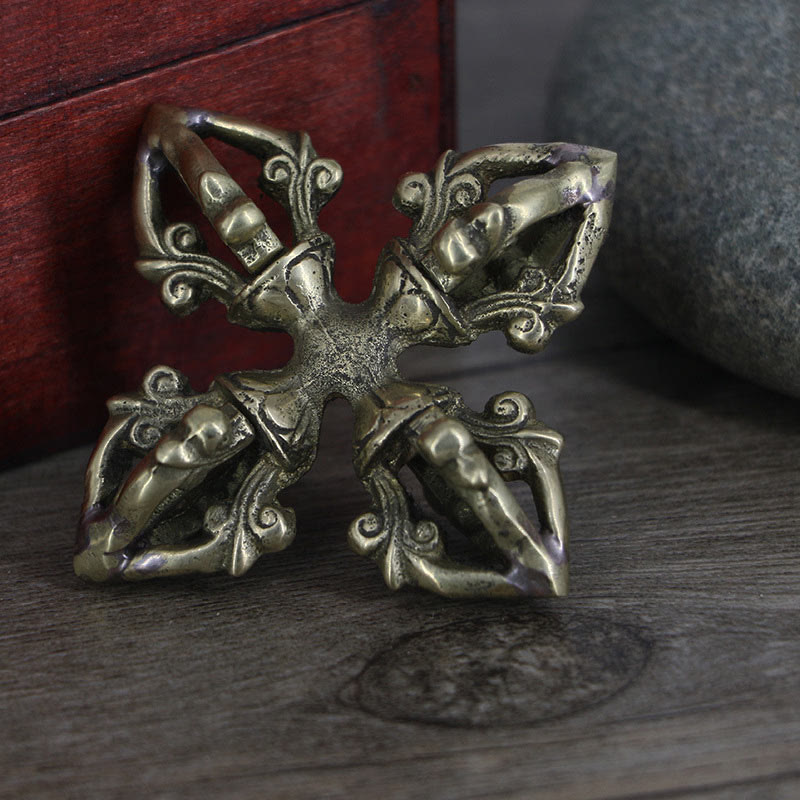 Nimara Ritual Nepal Handmade 5 Prong Double Dorje Copper Strength Vajra