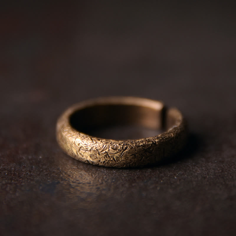 Nimara Ritual Tibetan Vintage Texture Design Copper Luck Couple Ring