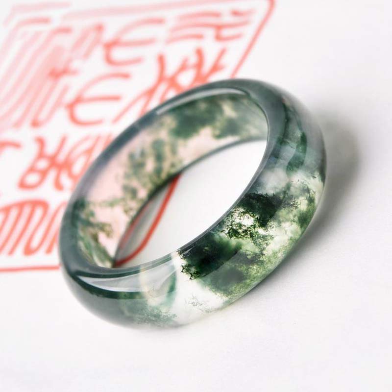 Nimara Ritual Moss Agate Healing Balance Ring