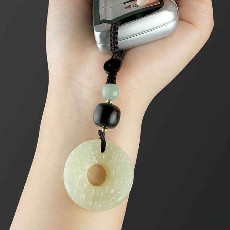 Nimara Ritual PiXiu Jade Peace Buckle Abundance Wealth Key Chain
