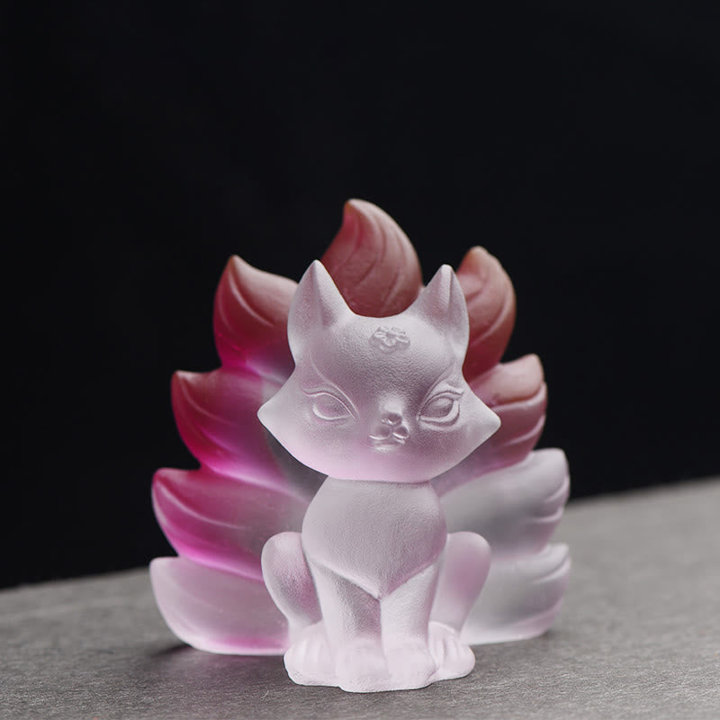 Nimara Ritual Small Nine Tailed Fox Success Strength Home Figurine Decoration