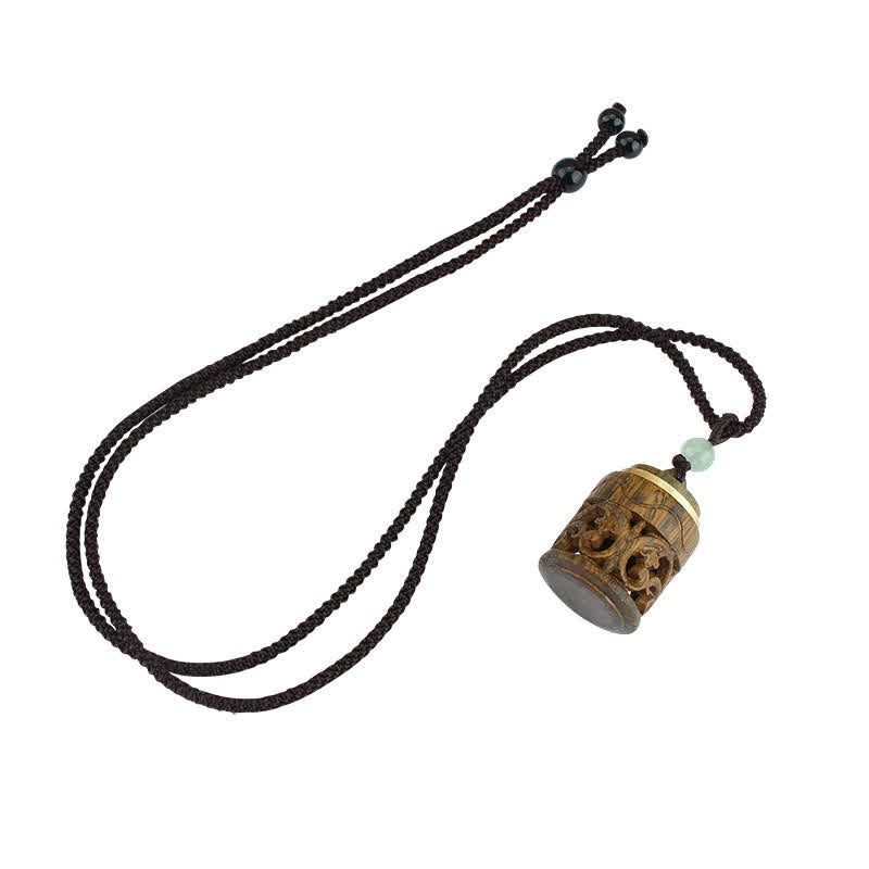 Nimara Ritual Tibet Green Sandalwood Rosewood Om Mani Padme Hum Lotus Positive Soothing Necklace Pendant