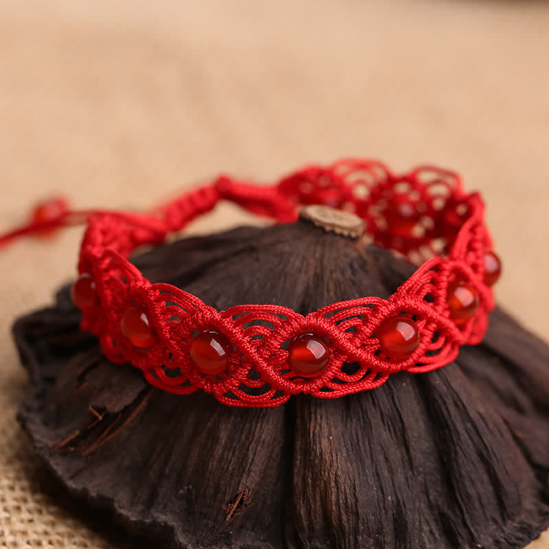 Nimara Ritual Red Agate Confidence Red String Bracelet
