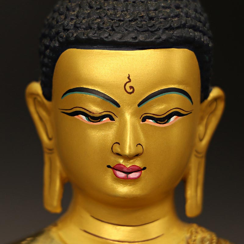 Nimara Ritual Buddha Shakyamuni Medicine Buddha Compassion Copper Gold Plated Statue Decoration