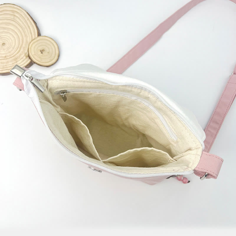 Nimara Ritual Embroidered Camellia Epiphyllum Gardenia Sakura Flowers Crossbody Bag Shoulder Bag Cellphone Bag