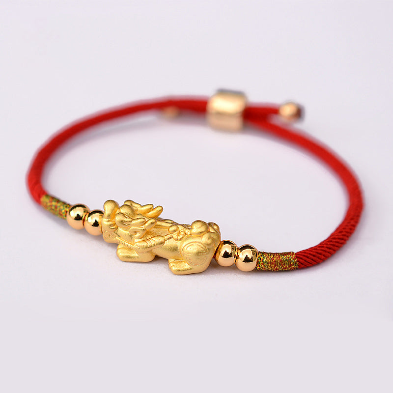 Nimara Ritual 24K Gold-Plated PiXiu Luck Red String Bracelet