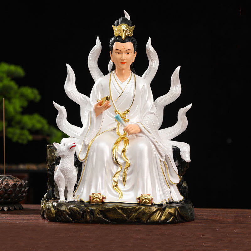 Nimara Ritual Nine Tailed Fox Fairy Luck Protection Resin Home Decoration