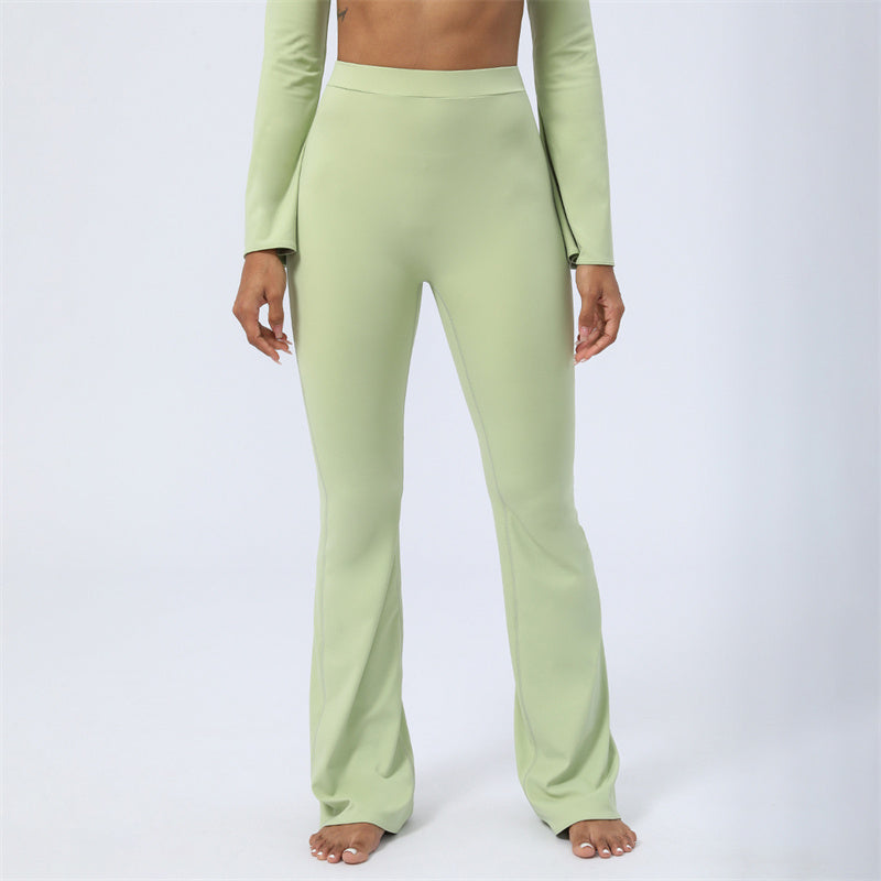 Nimara Ritual Long Sleeve Backless Strap Top Bra Flare Pants Fitness Yoga Outfit