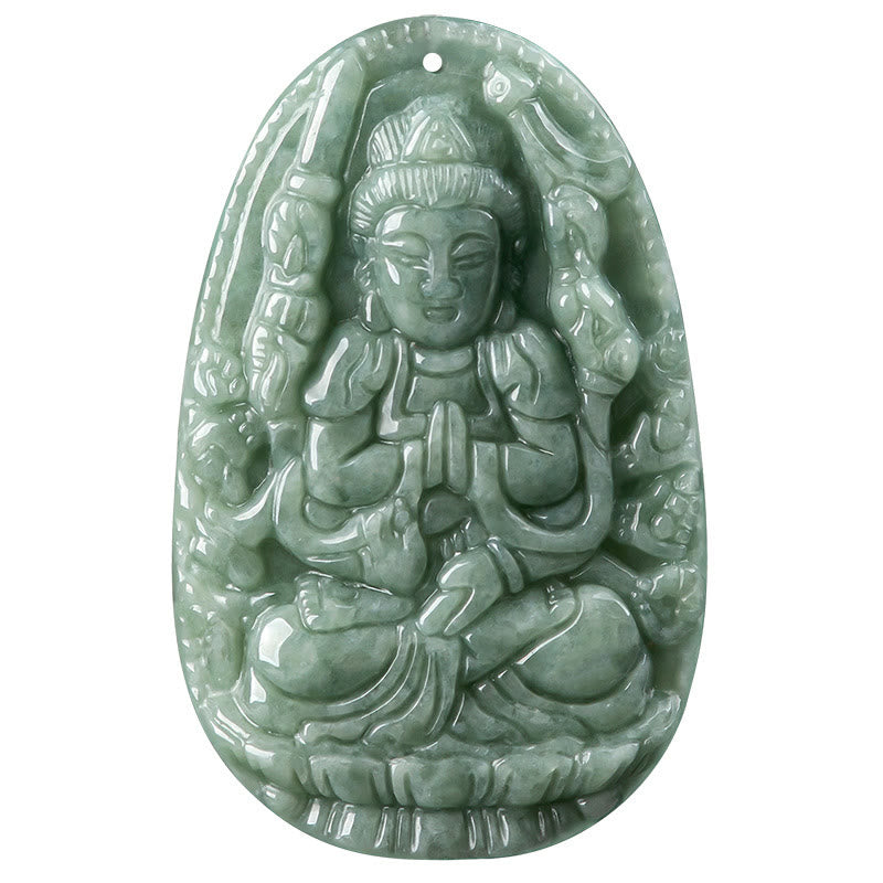 Nimara Ritual Chinese Zodiac Natal Buddha Natural Jade Wealth Prosperity Necklace Pendant
