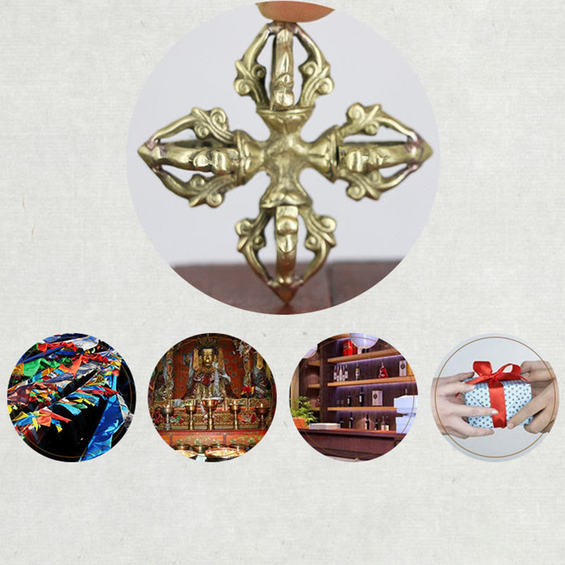 Nimara Ritual Nepal Handmade 5 Prong Double Dorje Copper Strength Vajra