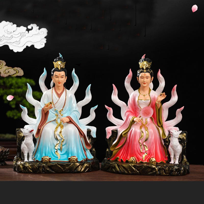 Nimara Ritual Nine Tailed Fox Fairy Luck Protection Resin Home Decoration