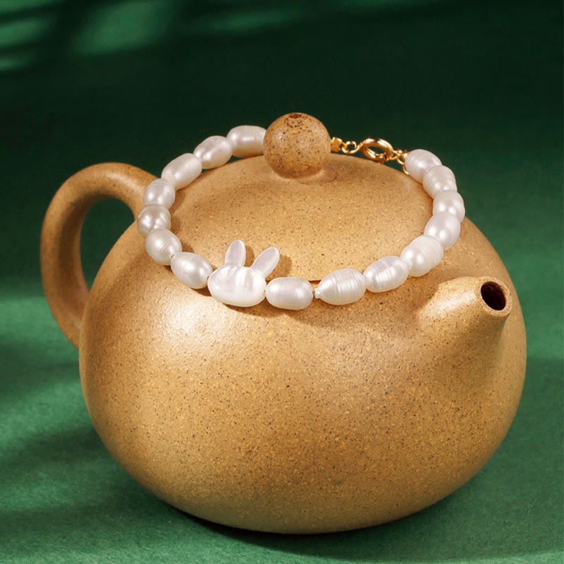 Nimara Ritual Natural Pearl Cute Rabbit Sincerity Bracelet