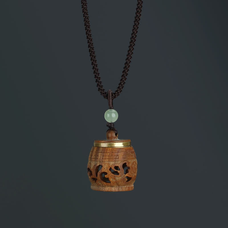 Nimara Ritual Tibet Green Sandalwood Rosewood Om Mani Padme Hum Lotus Positive Soothing Necklace Pendant