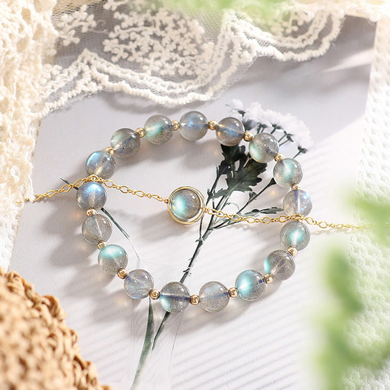 Nimara Ritual 14k Gold Plated Natural Moonstone Healing Love Bracelet