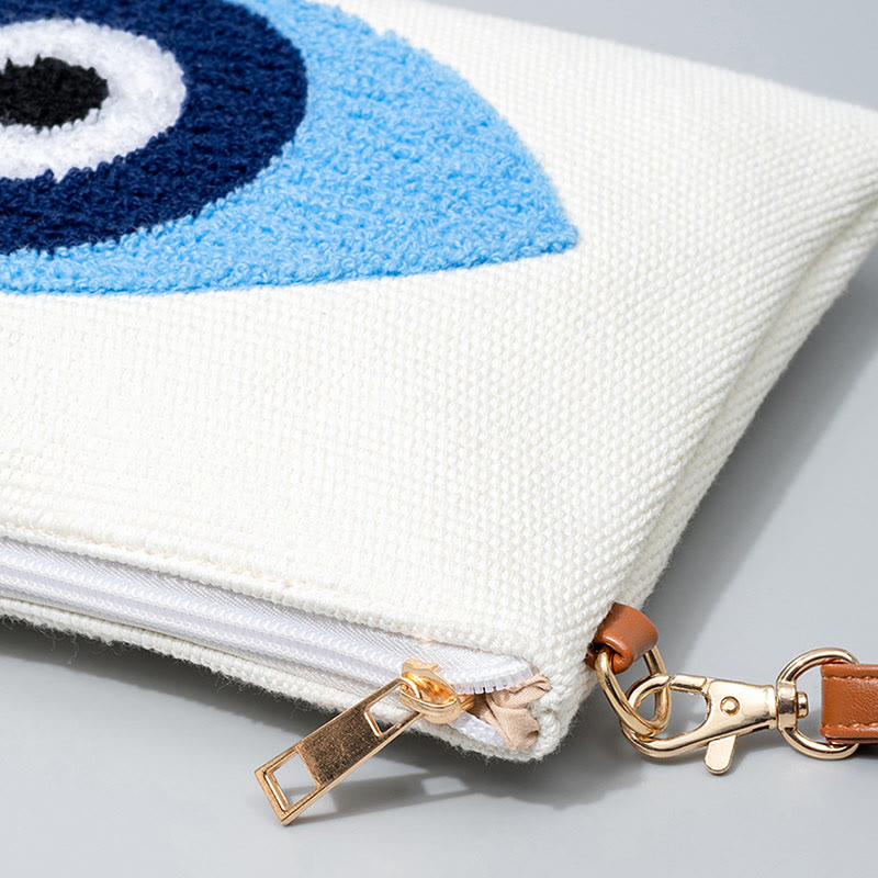 Nimara Ritual Evil Eye Leaf Hamsa Canvas Crossbody Bag Shoulder Bag Handbag