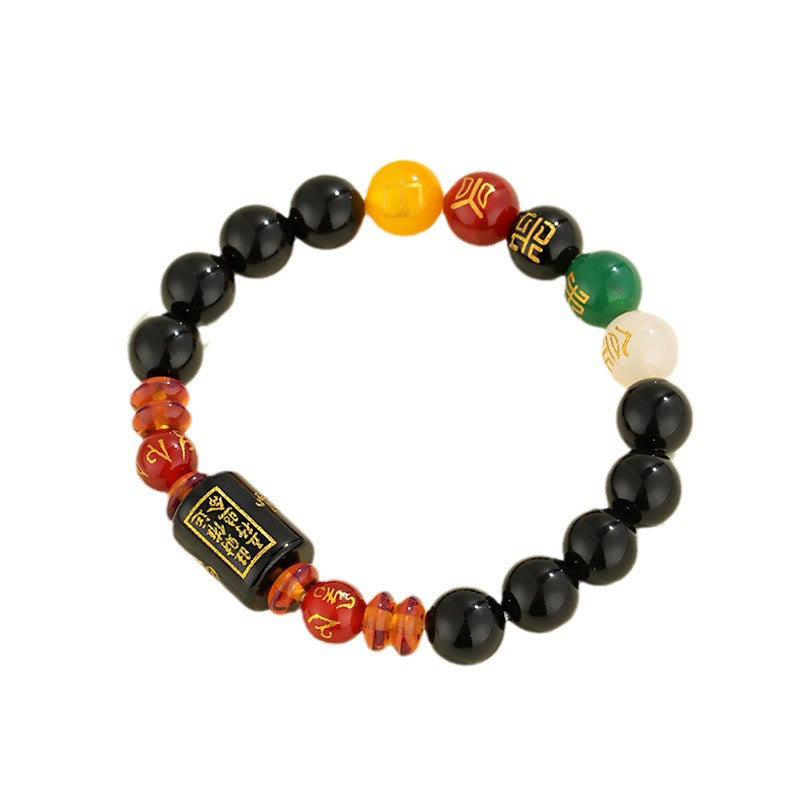 Nimara Ritual Five Elements Black Onyx Red Agate Wisdom Wealth Bracelet