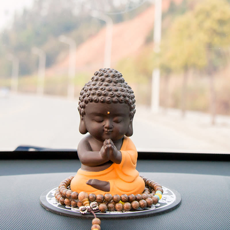 Nimara Ritual Small Buddha Serenity Purple Clay Home Desk Decoration