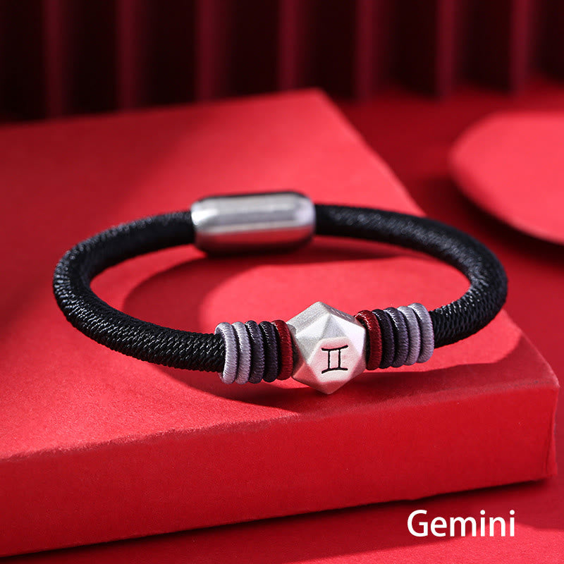 Nimara Ritual 999 Sterling Silver 12 Constellations of the Zodiac Blessing Handmade String Bracelet