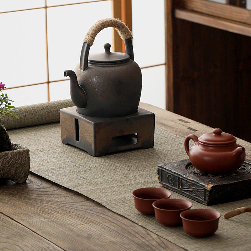Nimara Ritual Retro Brown Chinese Gongfu Tea Ceramic Kung Fu Teapot 700ml With Base