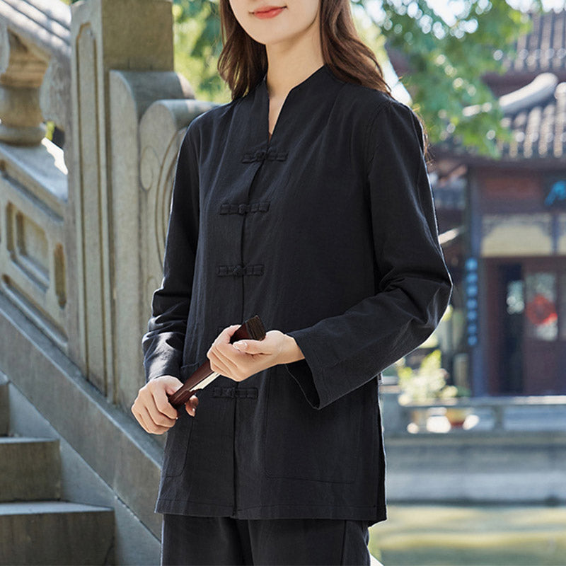 Nimara Ritual Spiritual Zen Practice Yoga Meditation Prayer Uniform Cotton Linen Clothing Women's Set