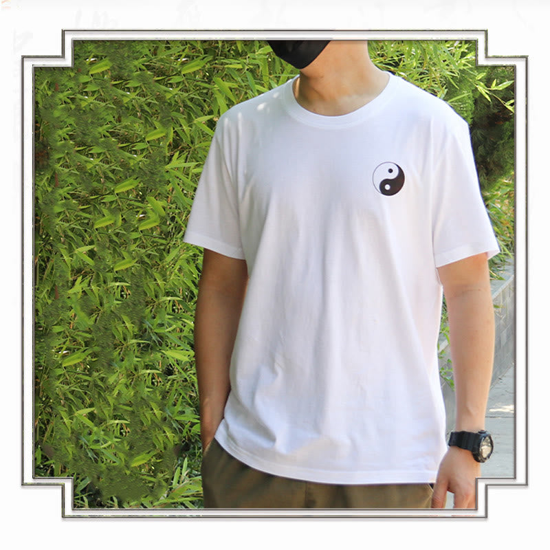 Nimara Ritual Men's Summer Round Neck Short Sleeve Yin Yang Cotton T-Shirt