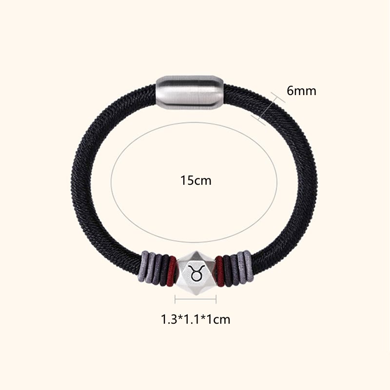 Nimara Ritual 999 Sterling Silver 12 Constellations of the Zodiac Blessing Handmade String Bracelet