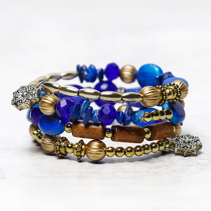 Nimara Ritual Multilayer Irregular Turquoise Agate Beads Blessing Bracelet