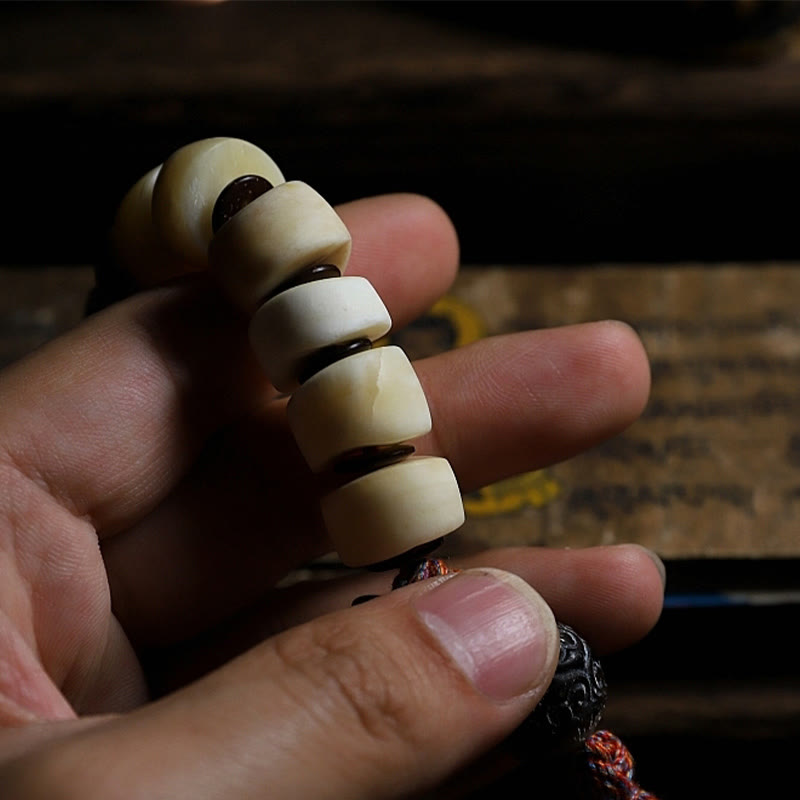 Nimara Ritual Tibetan Natural Yak Bone The Lord Of The Corpse Forest Dice Chinese Zodiac Nine Palaces Eight Diagrams Strength Wrist Mala