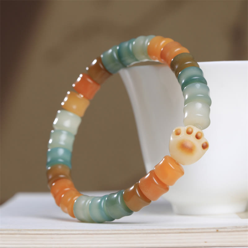 Nimara Ritual Colorful Bodhi Seed Cat Paw Wisdom Bracelet