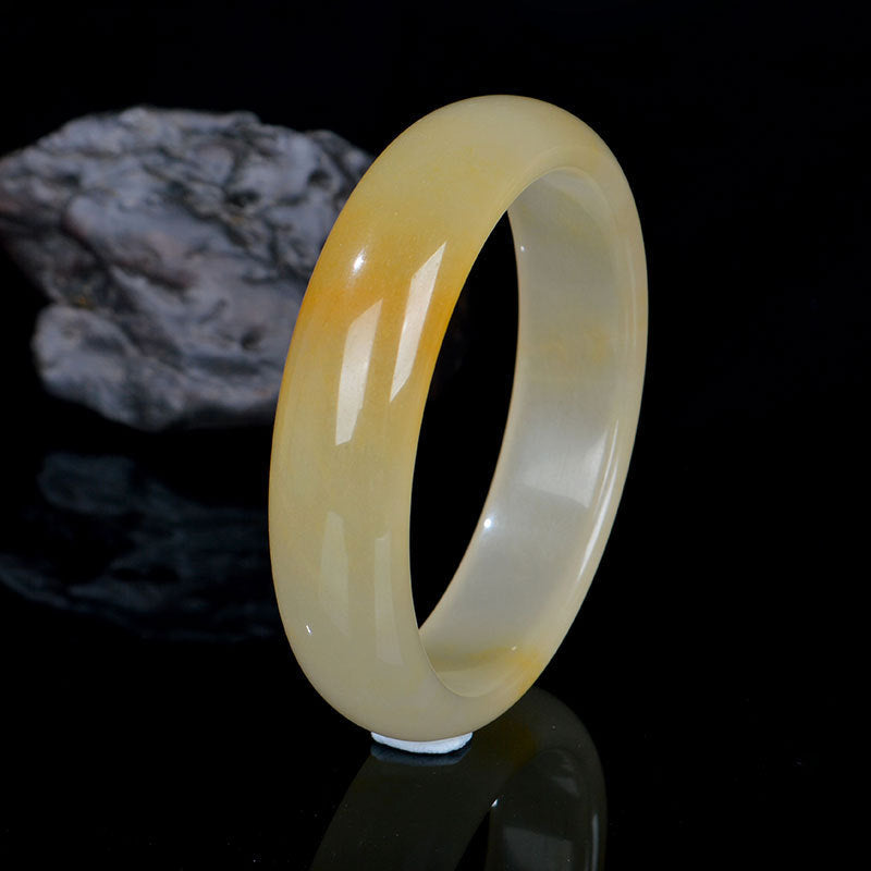 Nimara Ritual Natural Golden Silk Jade Luck Wealth Bracelet Bangle