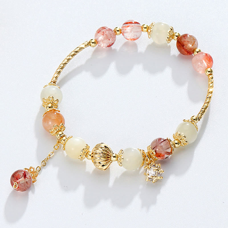 Nimara Ritual Colorful Rutilated Quartz Cat Eye Zircon Auspiciousness Bead Bracelet