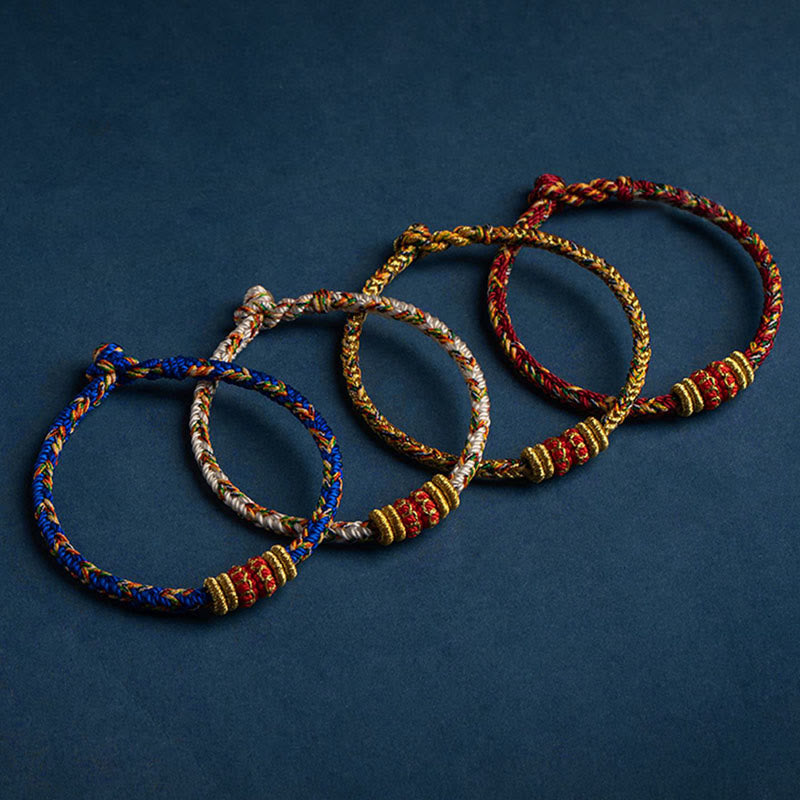 Nimara Ritual Tibet Handmade Chinese Zodiac Natal Buddha Luck Strength Braided String Bracelet