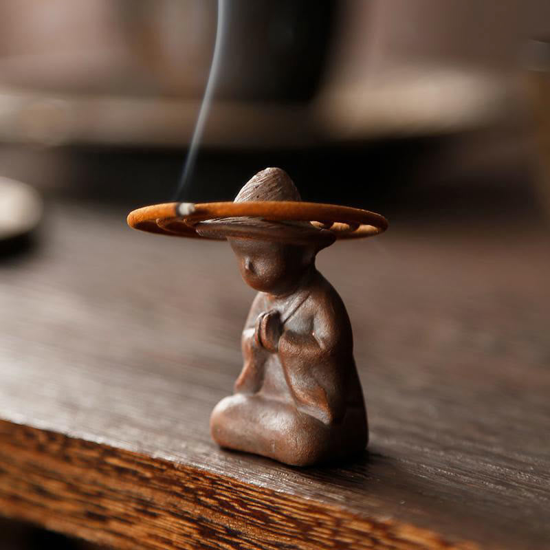 Nimara Ritual Small Person Meditation Ceramic Spiritual Healing Incense Burner