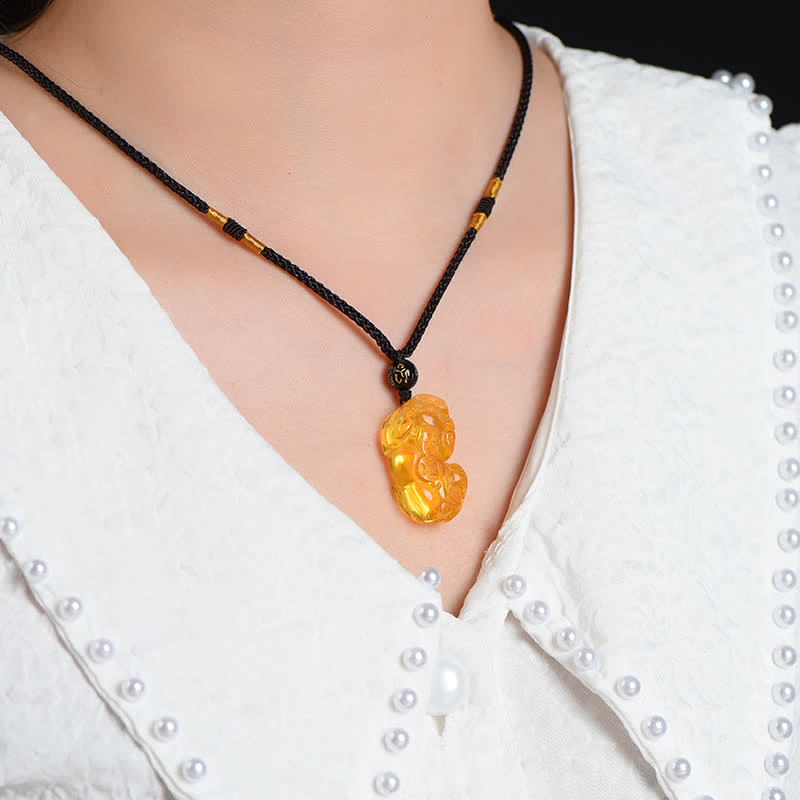 Nimara Ritual FengShui Citrine PiXiu Wealth Necklace Pendant