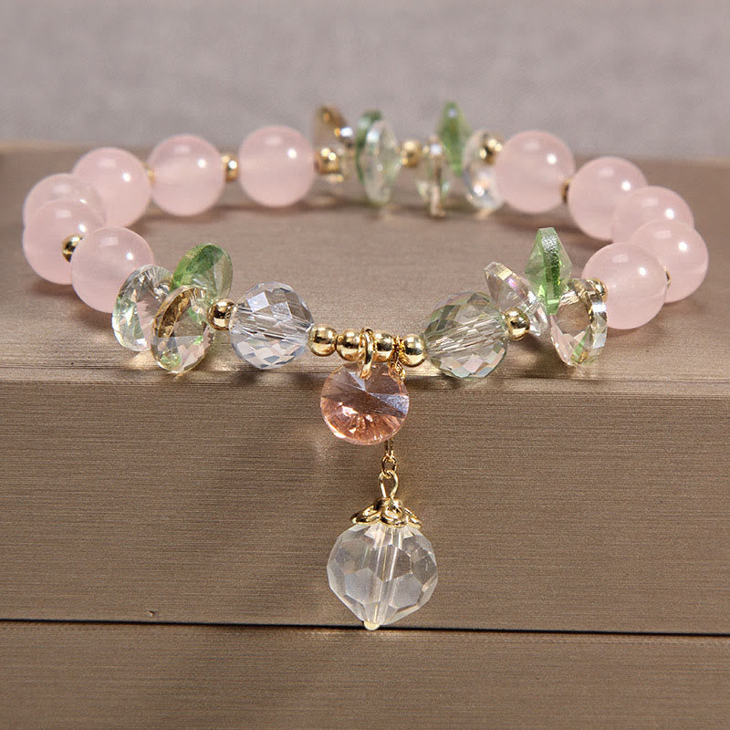 Nimara Ritual Cat's Eye Pink Crystal Peace Charm Bracelet