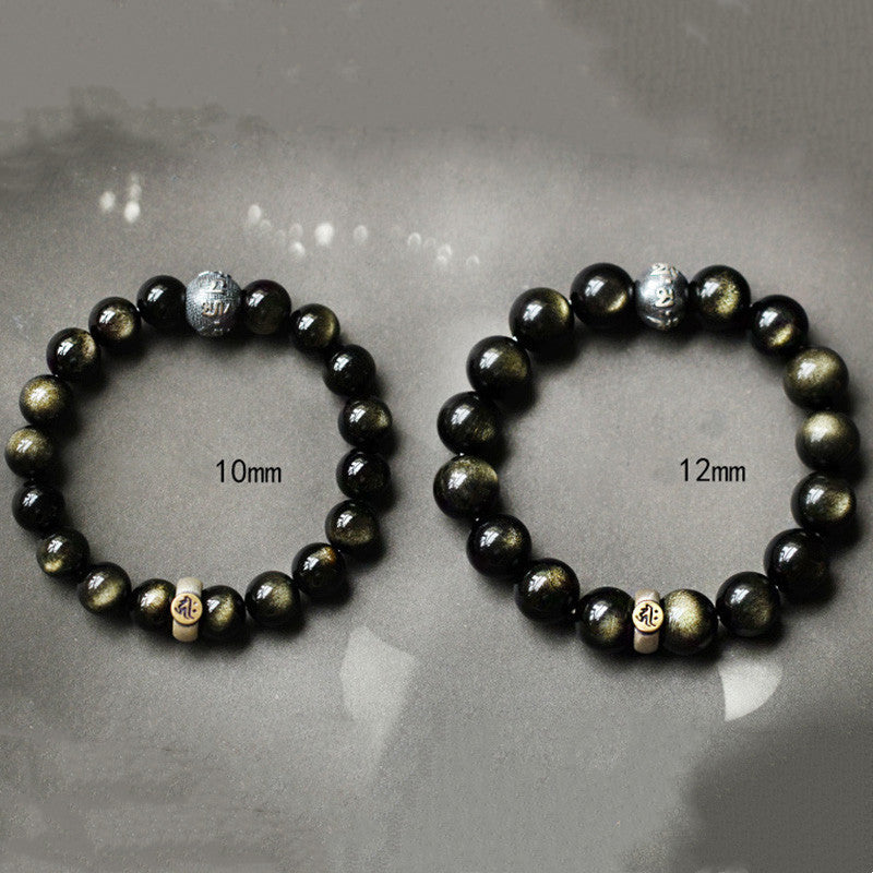 Nimara Ritual Chinese Zodiac Natal Buddha Obsidian Purification Bracelet