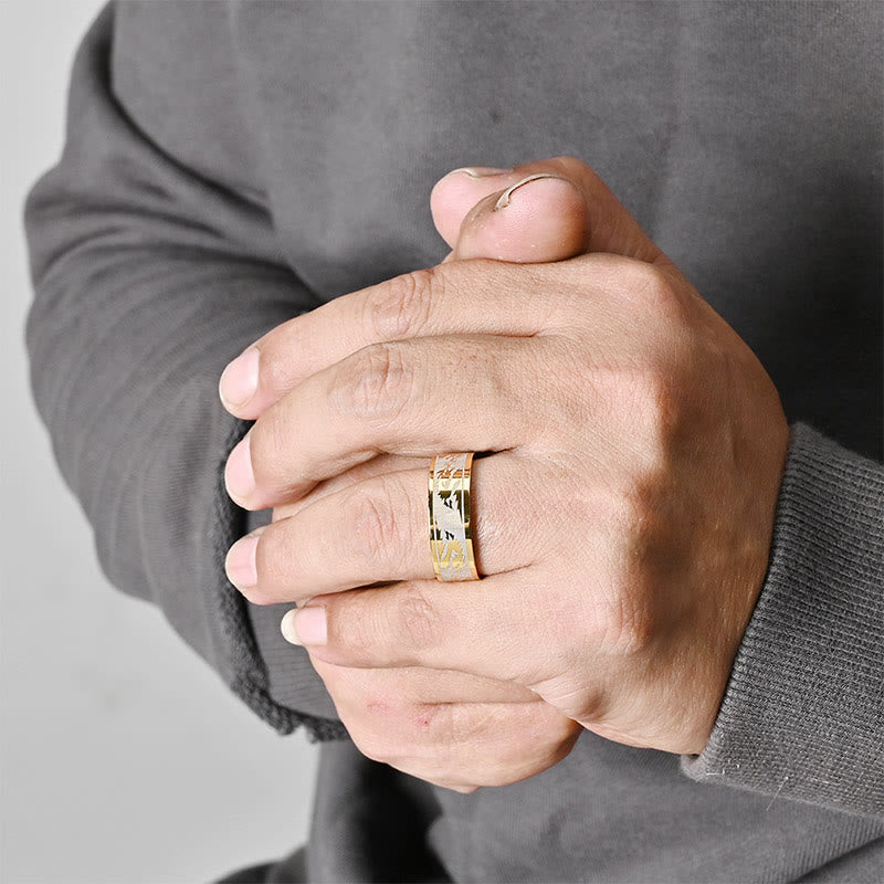 Nimara Ritual Dragon Carved Protection Strength Titanium Steel Ring