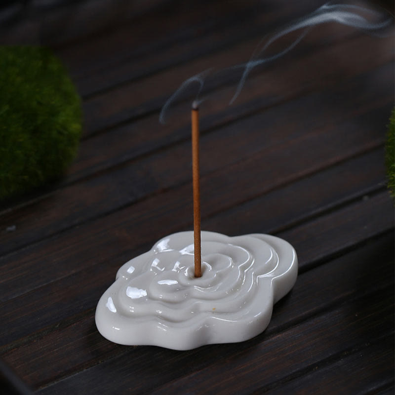Nimara Ritual Mini Auspicious Clouds Design Healing Stick Ceramic Small Incense Burner Decoration