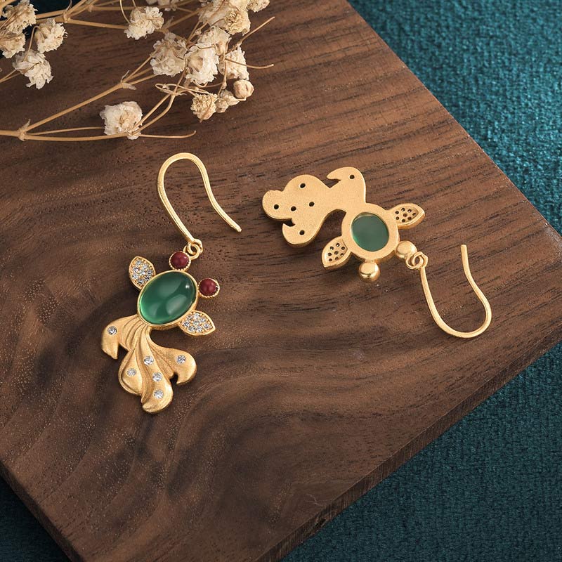Nimara Ritual FengShui Jade Koi Fortune Earrings