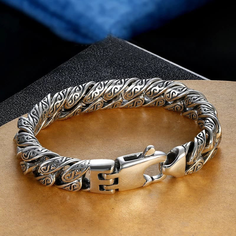 Nimara Ritual Vintage Tang Dynasty Flower Design Carved Luck Bracelet