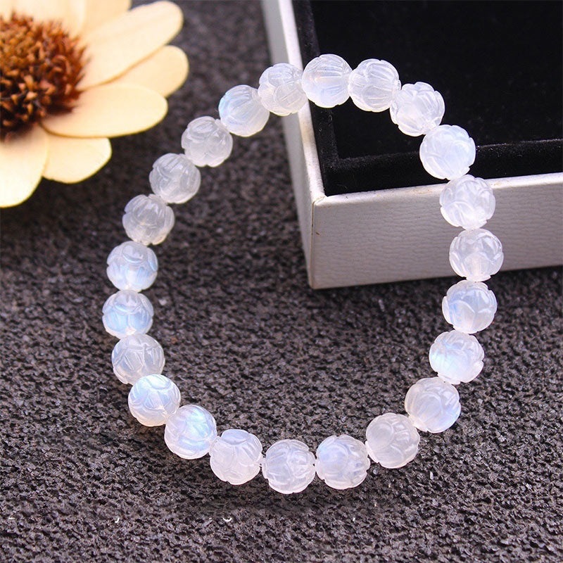 Nimara Ritual Natural Moonstone Lotus Love Bracelet