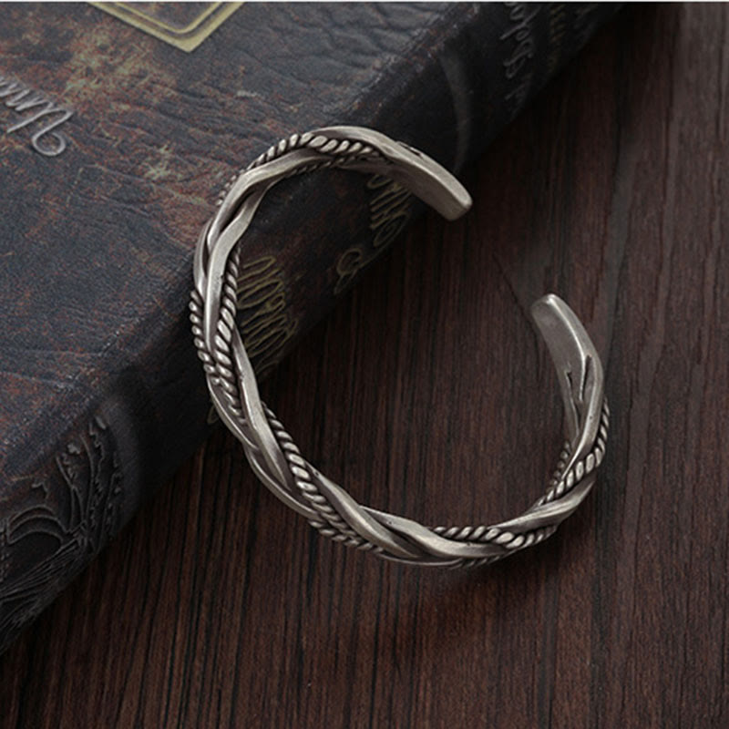 Balance Energy Retro Twisted Design Cuff Bracelet Bangle