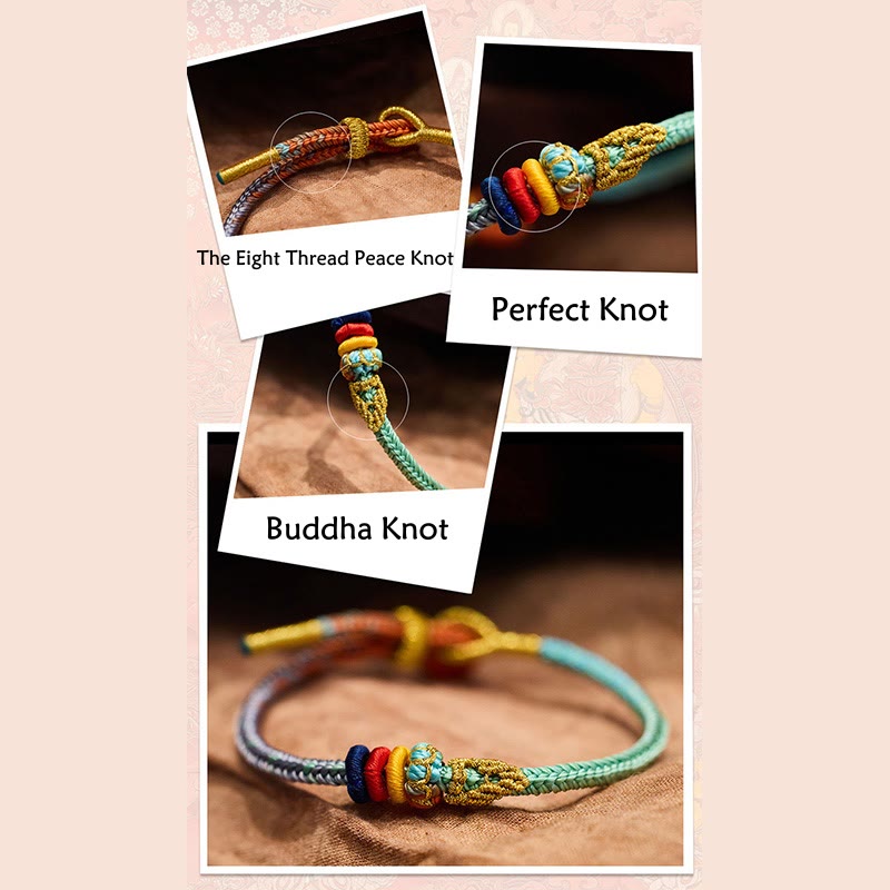 Nimara Ritual Colorful Rope Eight Thread Peace Knot Luck Handmade Bracelet
