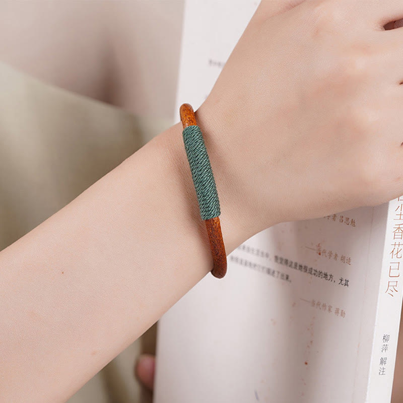 Nimara Ritual Tibetan Leather Handmade Five Elements Luck Braid String Buckle Bracelet