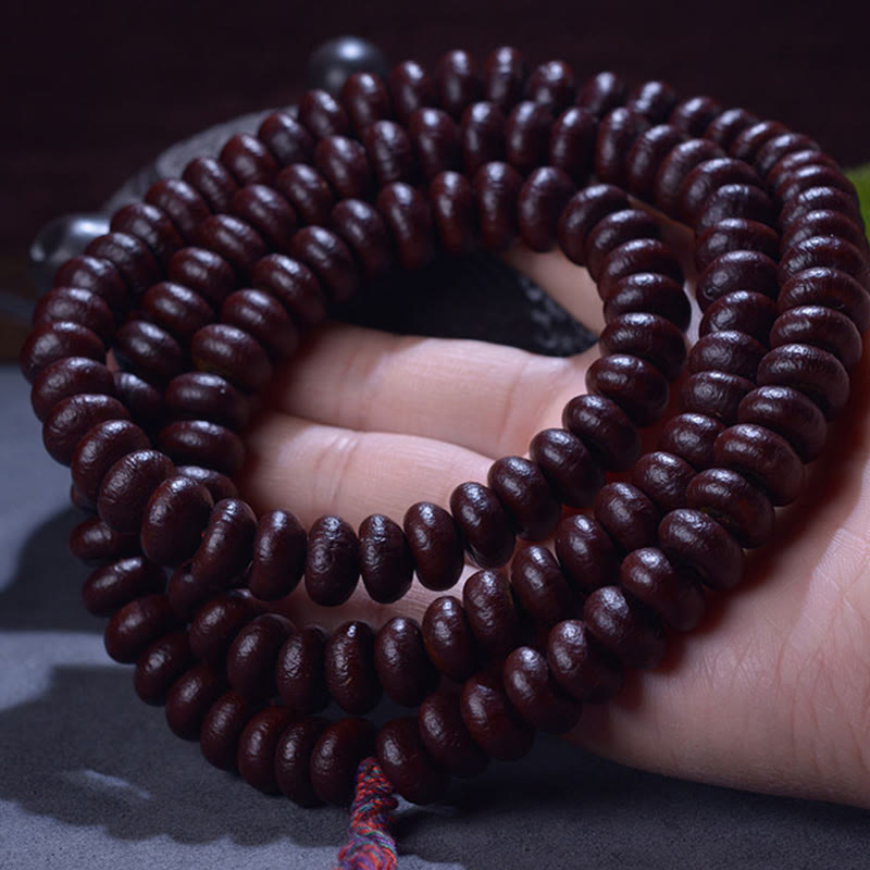 Nimara Ritual Natural Tibet 108 Mala Beads Purple Bodhi Seed Wealth Bracelet