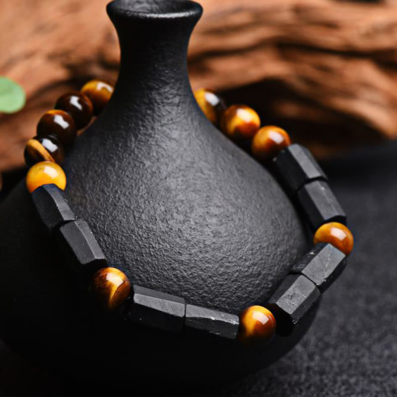 Nimara Ritual Natural Black Tourmaline Tiger Eye Positive Bracelet