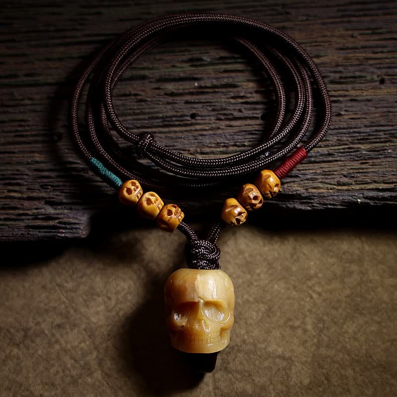 Nimara Ritual Tibetan Camel Bone Skull The Lord of the Corpse Forest Protection Necklace Pendant